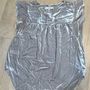 NEW Loft silver velvet blouse